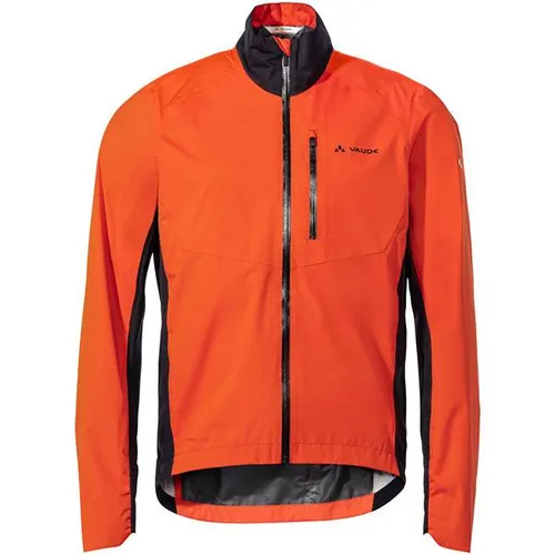 VAUDE Herren Mens Kuro Rain Jacket, Glowing Red, M EU - Sportive Fahrradjacke für Herren, ideal für Gravel Bike-Touren. Mit Ventilationsschlitzen und antirutschendem Rückenteil für optimalen Tragekomfort.