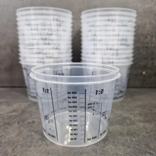 powerpreis24® 25 Stück Farbmischbecher Mischbecher mit Skala 750 ml (0,22€/Stück)