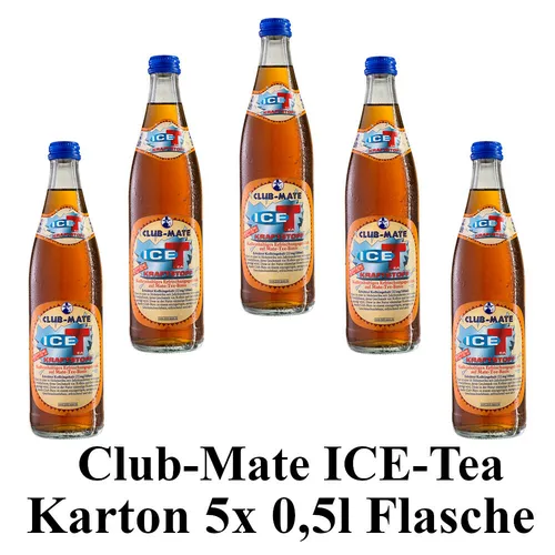 Club-mate ICE Tea Kraftstoff 5 Flaschen je 0,5l inkl. Mehrweg Pfand