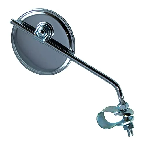 Linker Fahrradspiegel links oder rechts Newton rund Stahl verchromt Befestigung