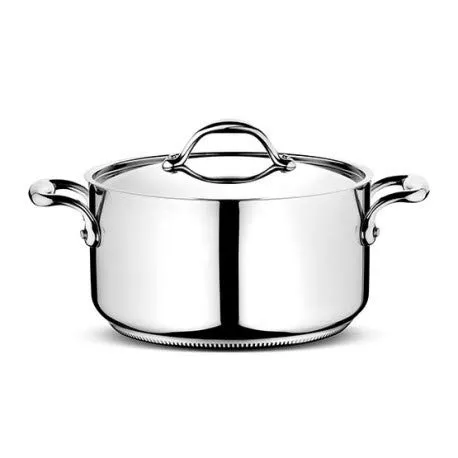 Lagostina – Accademia – Fondueschale mit 2 Griffen mit Deckel, 16 cm, 1,5 l, geeignet für Induktionskochfelder, LAGOFUSION