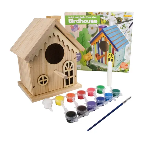 GICO DIY Vogelhaus Bausatz zum Bemalen Mädchen Jungen Kinder Geschenk Bastelset
