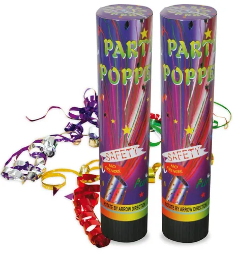 Party Popper Tischrakete 2er Set Konfettikanone Karneval Fasching Silvester