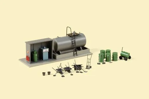 Auhagen 11469 H0 Kleinlok-Tankstelle - Modelleisenbahnen-Zubehör, ideal zur individuellen Gestaltung Ihres Bahnhofbereichs mit einem detaillierten Bausatz für H0 Modelleisenbahnen.