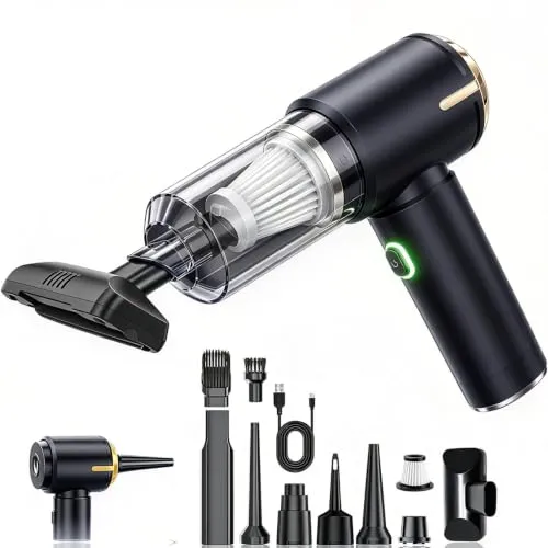 SCOVEE Handstaubsauger,Autostaubsauger,Haustier Staubsauger,26000Pa Starke Saugkraft mit Bürstenloser Motor,4-in-1 tragbarer Kabellos,Pour Le Bureau, La Voiture, La Maison Scènes Diverses.