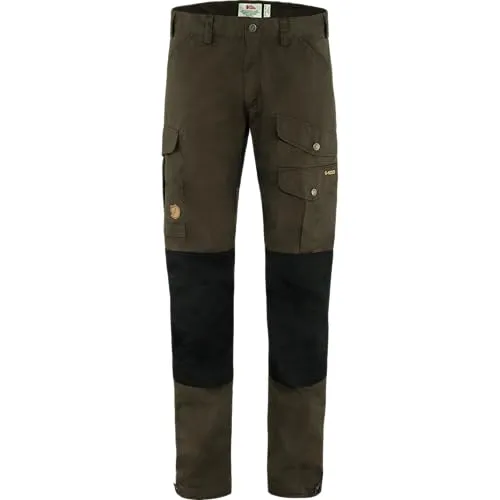 Fjällräven Herren Vidda Pro Hose, Dark Olive/Black, 46/S - Wanderhosen aus strapazierfähigem G-1000 Material, ideal für Abenteuer in Gebirge und Wald, verstärkt am Gesäß und vorgeformte Knie für optimalen Komfort.