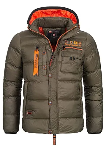 Geographical Norway Herren Stepp Winterjacke Citernier Kapuze Khaki S