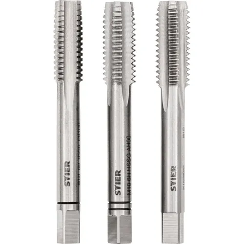 Stier Handgewindebohrer Satz 3-tlg. DIN 352 HSS-G M 10 (83015591) - Präziser Handgewindebohrer Satz für M10-Gewinde, ideal für präzise Metallbearbeitung. Robuste HSS-G-Qualität für langlebige Einsatzmöglichkeiten.