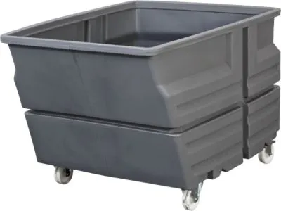 Asecos Mehrzweckbehälter, Polyethylen, grau, 800 l, B 1030 x T 1340 x H 900 mm, mit Rollen 463682