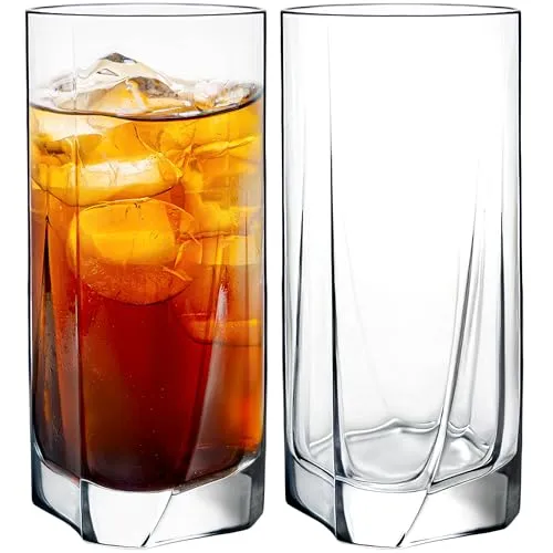 KONZEPT Gläser Set 6 teilig, Longdrinkgläser, groß-280 ml, Kristallklare Trinkgläser – EU-Produktion, spülmaschinenfest, bleifrei – ideal für Wasser, Saft & Eisgetränke