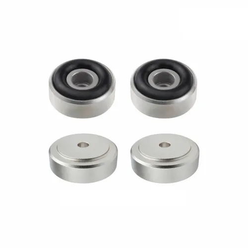 4er-Set Dynavox Alu Gerätefüße mini Ø 20 mm silber - Hochwertige Gerätefüße für Hi-Fi-Anlagen, sorgen für Stabilität und optimalen Klang durch vibrationsdämpfende Eigenschaften.