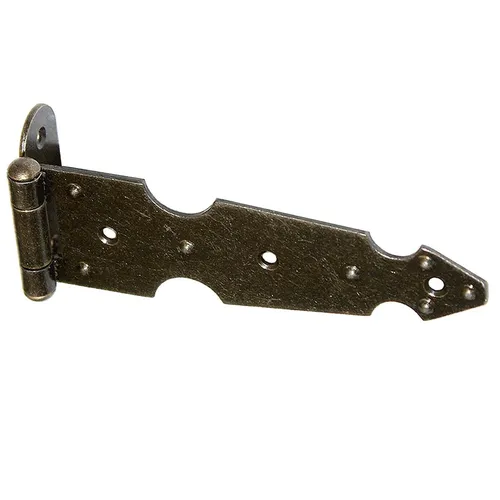 Möbelband 120 / 42 Möbelbänder Möbelscharniere Scharnier Alt Messing Gekröpft