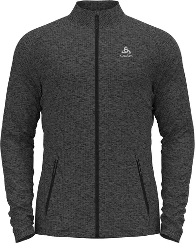 Odlo The FLI Mid Layer Zip - Herren Fleecejacke in Dunkelgrau - Herren Midlayer und Fleecejacken zum Skifahren, ideal für Wanderungen mit hervorragendem Feuchtigkeitsmanagement und optimaler Bewegungsfreiheit dank Stretchfleece.