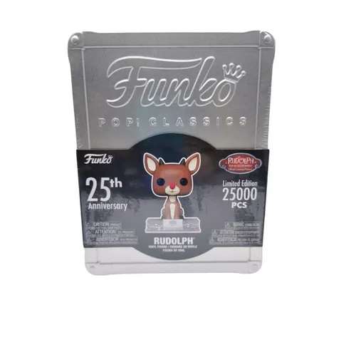 Funko Pop Disney Rudolph mit der roten Nase - 25th Anniversary Limited Edition - Action- & Spielfiguren, exklusive 25th Anniversary Edition in Fensterbox, perfekte Sammlerfigur für Disney-Fans und Liebhaber von Rudolph.