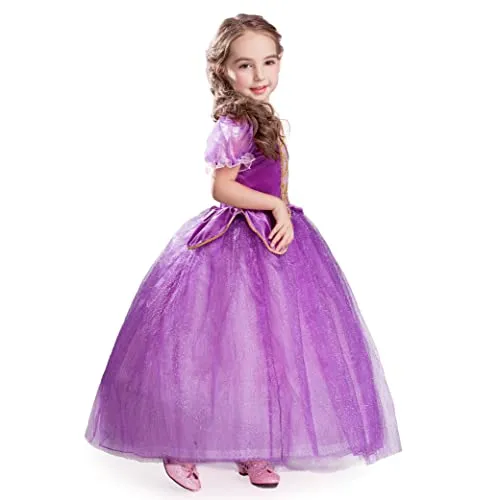 ELSA & ANNA Prinzessin Kleid Mädchen – Eiskönigin – Prinzessinnenkostüm – Mädchen Kleid für Partys, Geburtstage, Fasching, Karneval und Halloween – Prinzessin Kostüm Mädchen – 7-8 Jahre (NW11-RAP)
