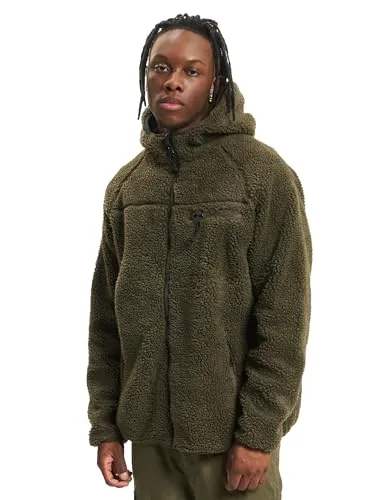 Brandit Teddyfleece Worker Jacket XL - Olive - Funktionsjacke aus hochflorigem Teddy-Fleece für optimale Wärme und Tragekomfort. Mit geräumiger Kapuze, mehreren Taschen und winddichtem Kinnschutz - ideal für kalte Tage.