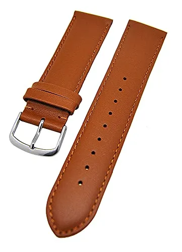 Uhrenarmband supersoft breit Kalbleder Farbe und Stegbreite wählbar (Hellbraun, 26mm - L)