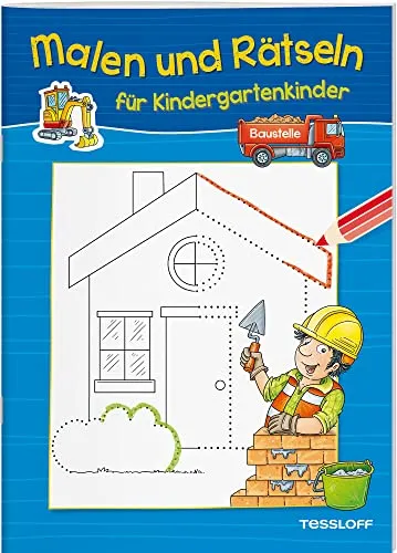 Malen und Rätseln für Kindergartenkinder. Baustelle: Suchen, Zählen, Zuordnen, Verbinden ab 3 Jahren (Rätsel, Spaß, Spiele)