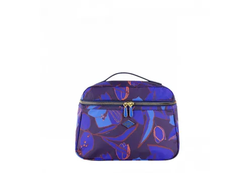 Oilily Kosmetiktasche Coco Beauty Case Sketchy Flower - Kosmetiktasche für Reisen, ideal für Körperhygiene mit abwaschbarem Material, praktischen Fächern und verstärktem Boden für optimale Organisation.