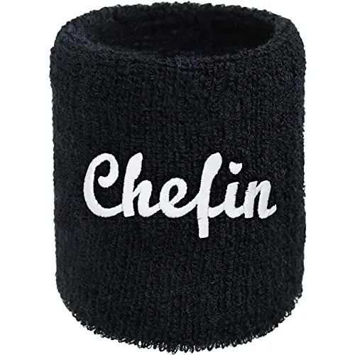 Chefin Schweissband hochwertige Stickerei Designer Schweißband & Absorbierendes Frottee | Extreme Sport Wristband Armband Geschenk für Ehefrau, Freudin
