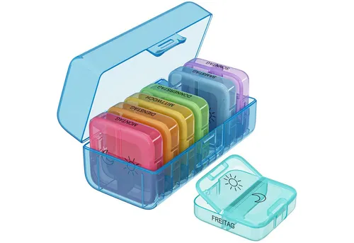 Wellgro Pillendose Große Tablettenbox für 7 Tage von Wellgro