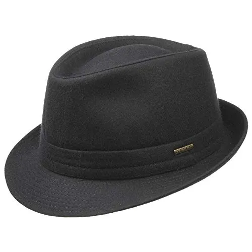 Stetson Benavides Trilby Wollhut Damen Herren Made in Italy Winter Hut Teflon-Beschichtung Herbst Winter schwarz 62 cm