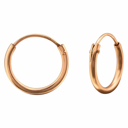 Rosegold Creolen 925 Silber - Kinder Mädchen Damen Ohrringe Schmuck Ohrhänger