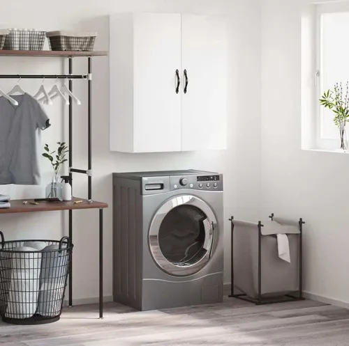 vidaXL Hängeschrank Weiß 69,5x34x90 cm - Hängeschrank aus robustem Holzwerkstoff mit 3 Fächern für optimalen Stauraum. Ideal für die Wandmontage, spart Platz und passt in jedes Zimmer.