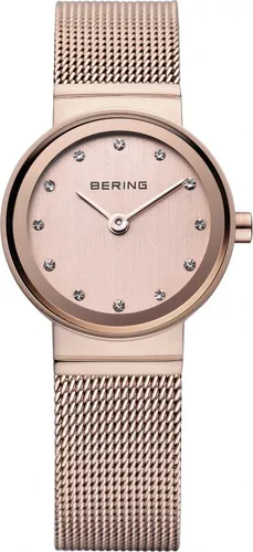 BERING Damen Quarz Uhr 22 mm – Elegante Armbanduhr mit Saphirglas - Armbanduhren für Damen mit roségoldenem Edelstahlgehäuse, kratzfestem Saphirglas und 3 ATM Wasserdichtigkeit – ideal für stilbewusste Frauen.