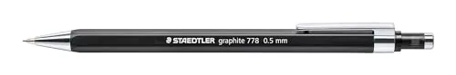 STAEDTLER graphite Druckbleistift 778, schlanke Sechskantform, Linienbreite 0.5 mm, Spitze und Clip aus Metall, 10 Druckbleistifte in der Kartonfaltschachtel,778 05-9