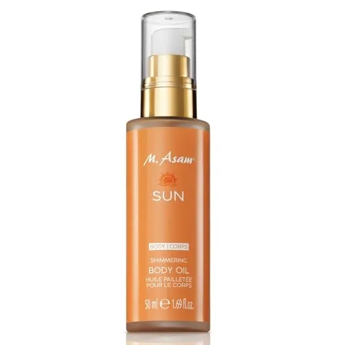 M. Asam SUN - Schimmerndes Körperöl LSF 15, 50 ml - Luxuriöses Körperöl mit LSF 15 für strahlende Haut. Ideal für die tägliche Pflege und zum Verwöhnen. Perfekt für alle Hauttypen und sorgt für ein glattes Hautgefühl.