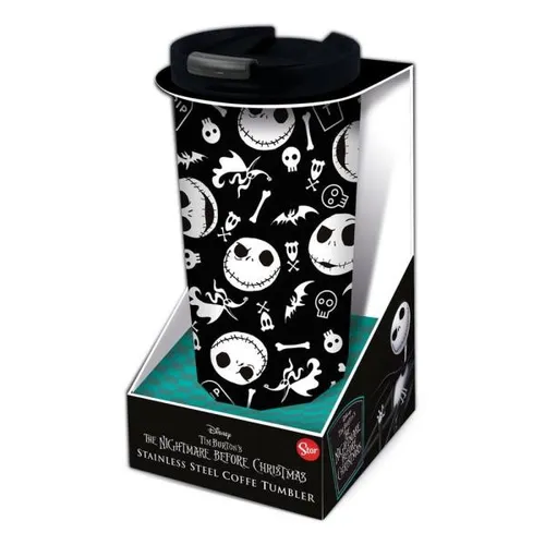 Nightmare before Christmas Edelstahl-Trinkbecher Jack´s Face - Küchenutensilien mit thermischen Eigenschaften, hält Getränke warm oder kalt. Offizielles Lizenzprodukt, BPA-frei und umweltfreundlich – ideal für Fans und den täglichen Gebrauch.