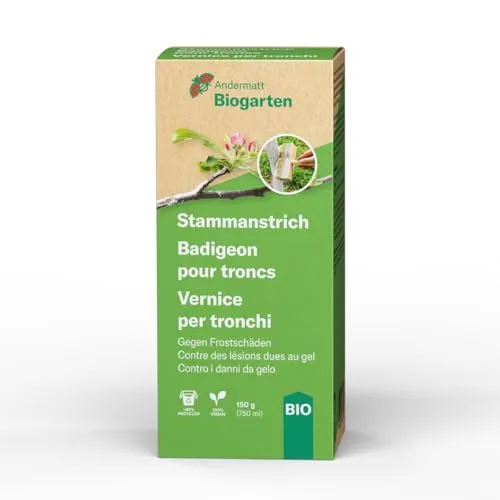 Produktbild Andermatt Biogarten Stammanstrich 150 g – natürlicher Baumanstrich gegen Frostrisse, schützt Baumrinde im Winter, für Obstbäume & Gehölze, Pulver zum Anrühren