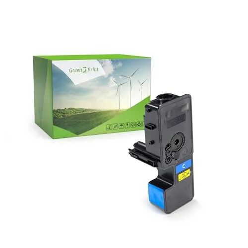 Green2Print Toner cyan für Kyocera TK-5220C - Toner für Kyocera ECOSYS M, umweltfreundlich durch Recycling, bis zu 1200 Seiten, hohe Zuverlässigkeit dank hochwertiger Microchips.