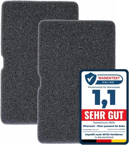 2er Set Filter Sockelfilter passt für Beko Trockner Wäschetrockner 2964840100
