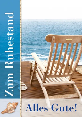 Ruhestand - A4 - Grusskarte im Format 21 x 29,7 cm mit Briefumschlag