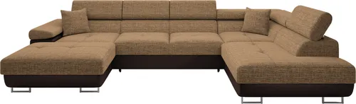Mirjan24 Ecksofa Torezio Bis mit Bettkasten - Sofas & Couches mit Schlaffunktion, ideal für Gästeübernachtungen und platzsparend dank Bettkasten. Einstellbare Kopfstützen für optimalen Komfort.