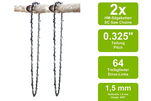 Sägeketten passend für Husqvarna 346 | 38cm 0.325 64TG 1,5mm 2