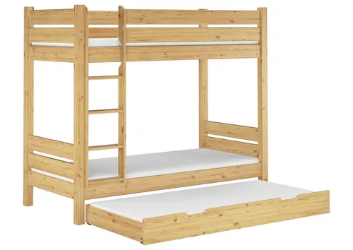 Etagenbett extra robust 90x200 - Massivholz Kiefer für Erwachsene und Kinder - Robustes Etagenbett aus massiver Kiefer, ideal für hohe Ansprüche. Perfekt für Gästehäuser oder Ferienwohnungen. Mit wählbarem Zubehör für individuelle Bedürfnisse!