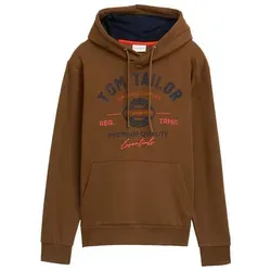 TOM TAILOR Herren Sweatshirt - Bequemer Hoodie mit Logo-Print - Sweatshirts für Herren mit Kängurutasche und weichem Innenfutter für optimalen Tragekomfort. Ideal für lässige Looks und warme Tage.