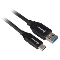USB 3.2 Gen 2 Kabel, USB-A Stecker > USB-C Stecker schwarz, 0,5 Meter