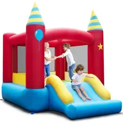 COSTWAY Hüpfburg für Kinder mit Rutsche – Spielspaß für drinnen und draußen