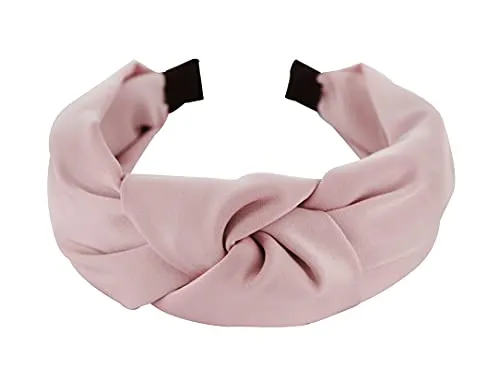 axy Haarreif mit Knoten und Satin bezogen-Vintage-Wunderschön Stirnband Haarschmuck Damen Haarreifen HR35A (Altrosa)