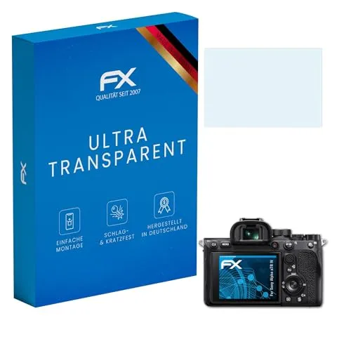 atFoliX Schutzfolie kompatibel mit Sony Alpha a7R IV Folie, ultraklare FX Displayschutzfolie (3X)