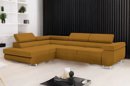 Ecksofa VENUS mit Schlaffunktion & Bettkasten in gold von Sonstige
