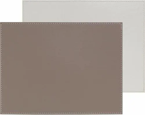 FREEFORM Duo Platzset, Kunstleder, 40x30cm, taupe/weiß