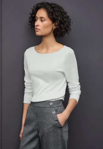 Street One Damen 3228737 Basic Langarmshirt, Pelican Grey von Street One