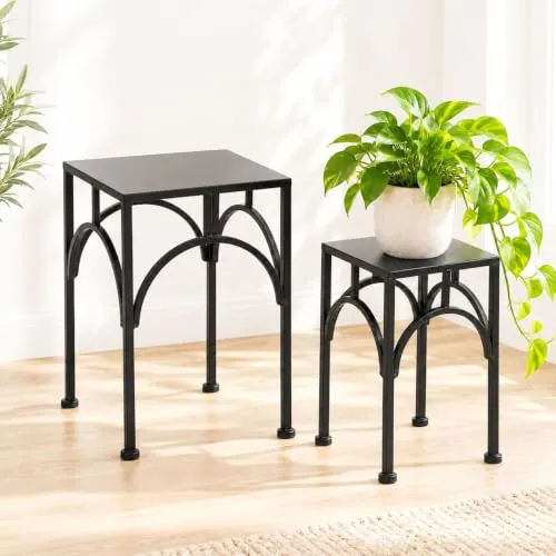 DanDiBo Blumenhocker Metall Schwarz 2er Set in schwarz von DanDiBo
