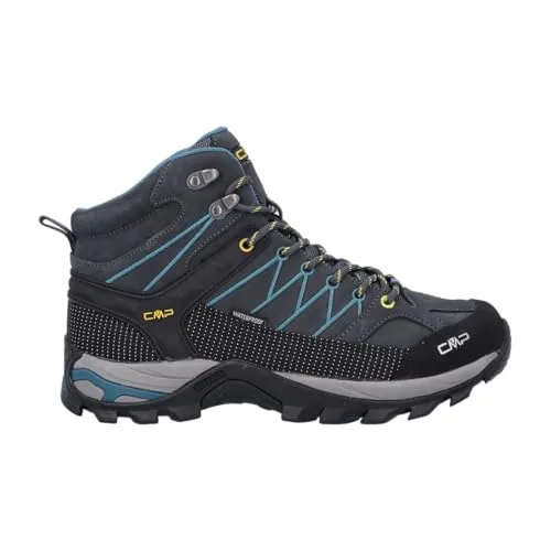 CMP Herren Rigel Mid Trekking Wp Walking Shoe - Antracite-Deep Lake, 40 EU - Wanderschuhe mit wasserdichter CLIMAPROTECT-Membran und stabilisierender TPU-Einlage für optimalen Halt auf jedem Terrain.