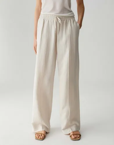 OPUS PANTS Schlupfhose MALOTTA NATURAL Mid Rise aus Viskose Leinen Mix